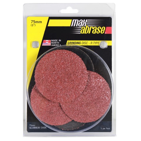 MAXABRASE CARDED 5 PACK 75MM X A36 MINI GRINDING DISC R TYPE ALOX GRIT
